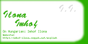 ilona imhof business card